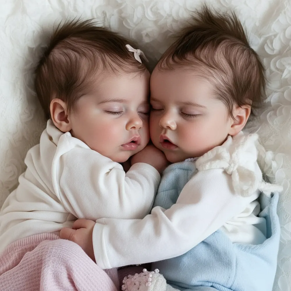6"&12"&17" Movable & Washable Soft Flexible Full Body Silicone Reborn Twins Girls, photograph 5