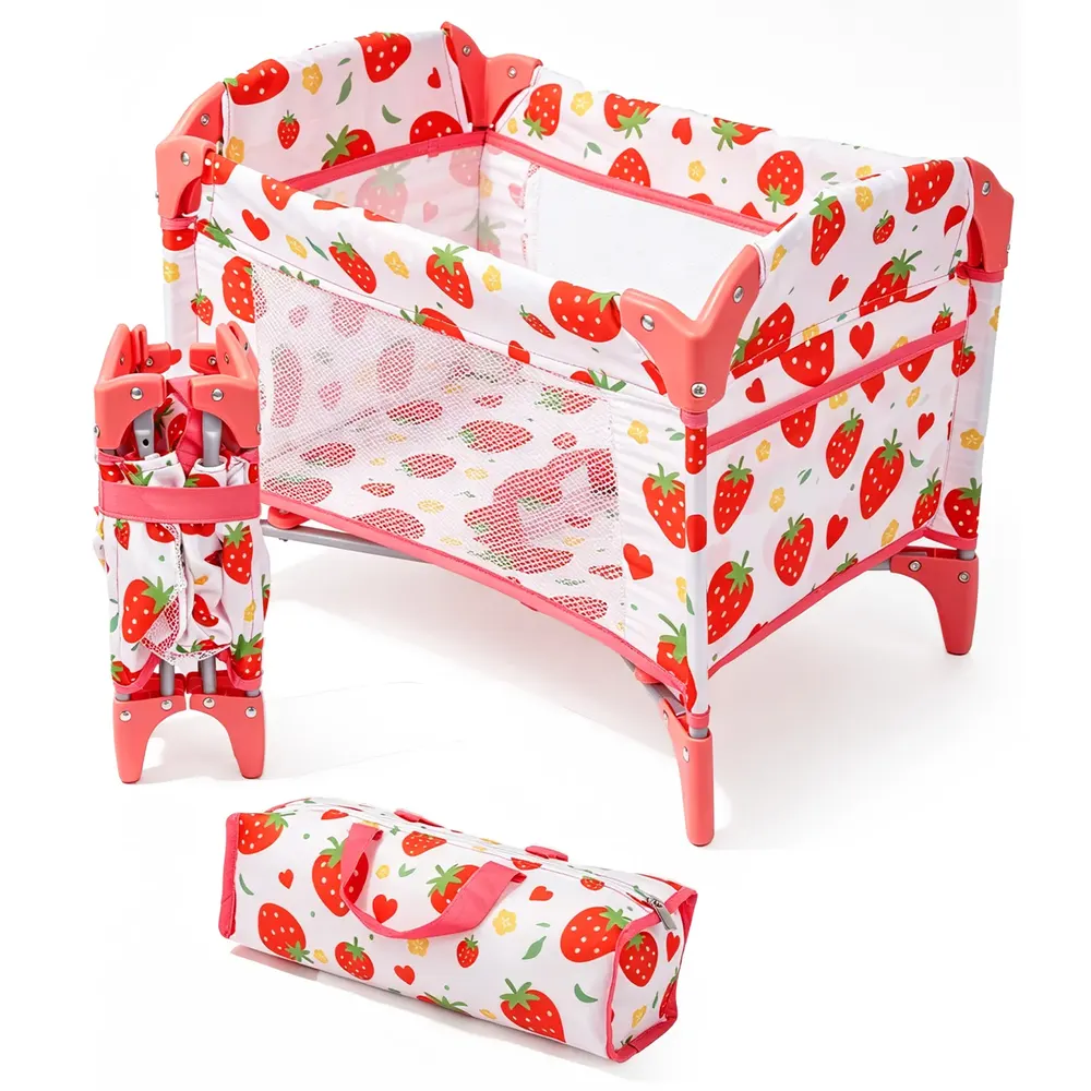 12–15" Cute Pattern Foldable Doll Bed for Reborn Baby Dolls