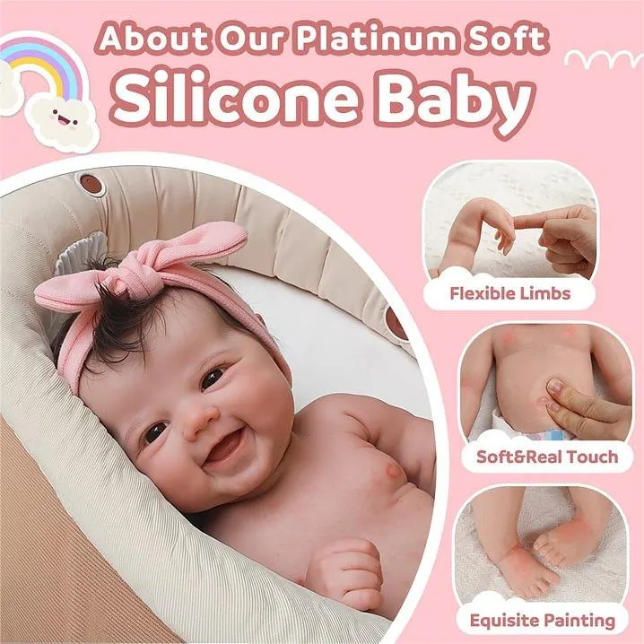 12"&16" 100% Soft Flexible Silicone Reborn Baby Doll Girl Lamatu, photograph 3