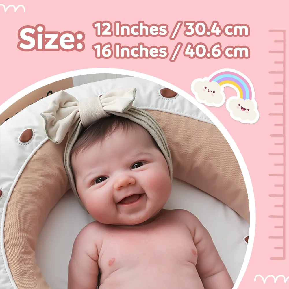 12"&16" 100% Soft Flexible Silicone Reborn Baby Doll Girl Lamatu, photograph 4