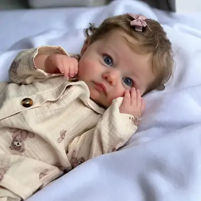 12"/ 16"/ 20" Lifelike Solid Platinum Liquid Reborn Baby Doll with Clear Beautiful