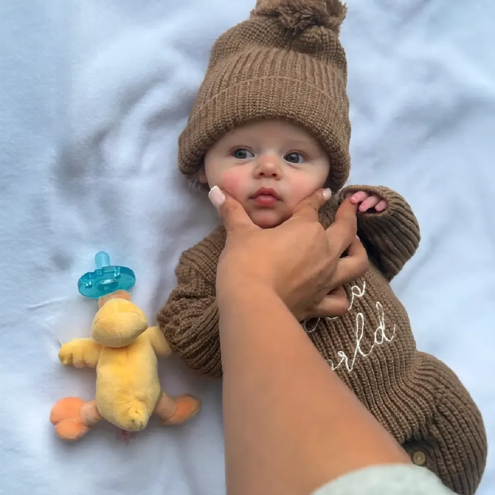 12"&16"&20" Realistic Full Silicone Reborn Awake Baby Doll with Blue Eyes, photograph 3