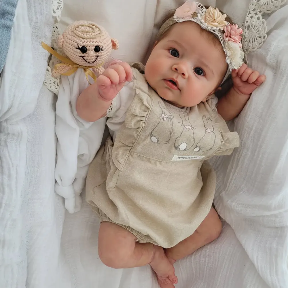 12"/16"/20" Reborn Baby Doll with Solid Silicone and Lifelike Hand-Rooted Hair