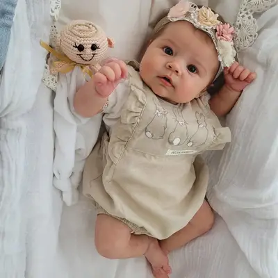 12"/16"/20" Reborn Baby Doll with Solid Silicone and Lifelike Hand-Rooted Hair