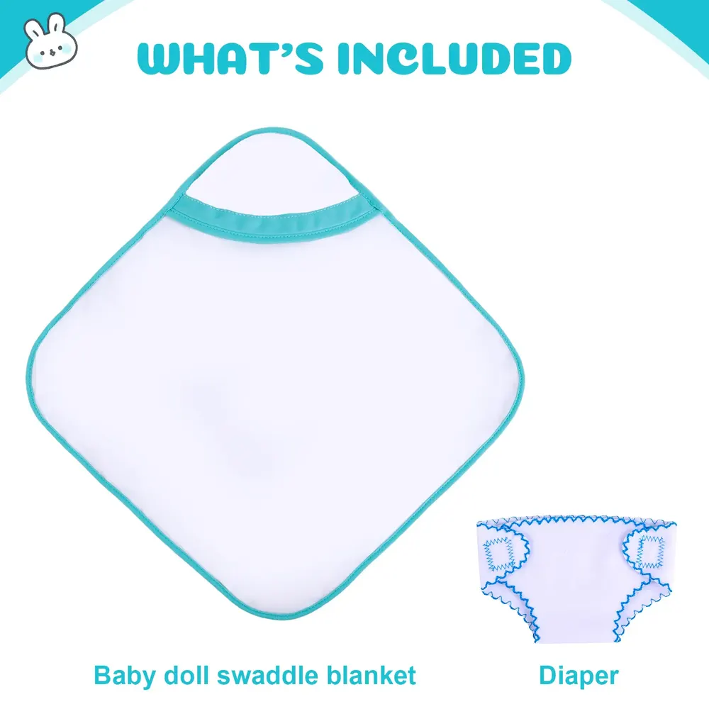 12"-16" Blanket and Nappy 2 Pcs Reborn Baby Doll Accessories Set, photograph 5