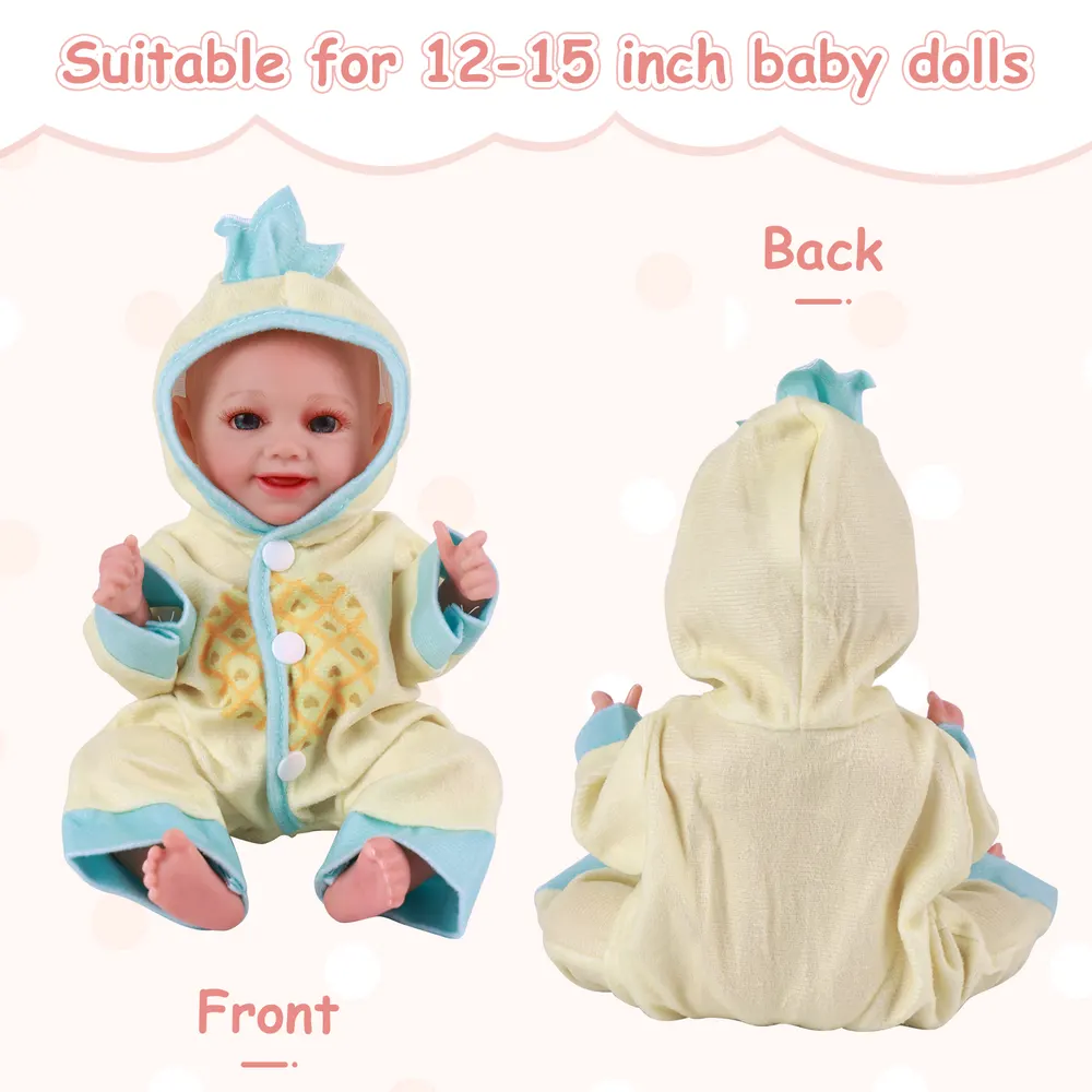 12"-16" Cute Fruit Onesie 6-Pieces Set for Newborn Baby Clothing Accessories, photograph 5