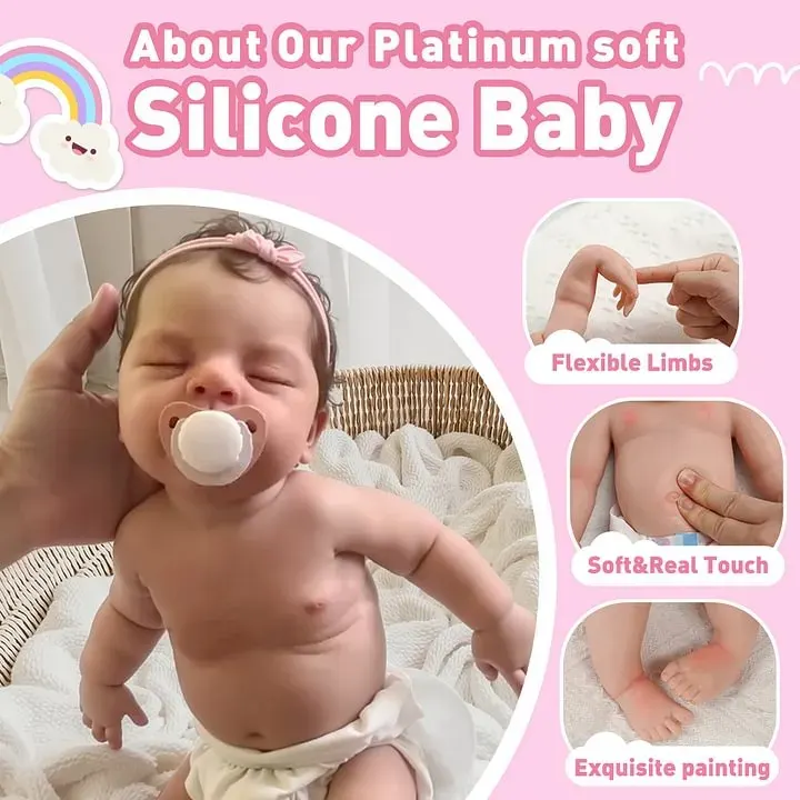 12"/16" Flexible Full Body Liquid Silicone Infant Realistic Baby Boy or Girl Bover, photograph 2