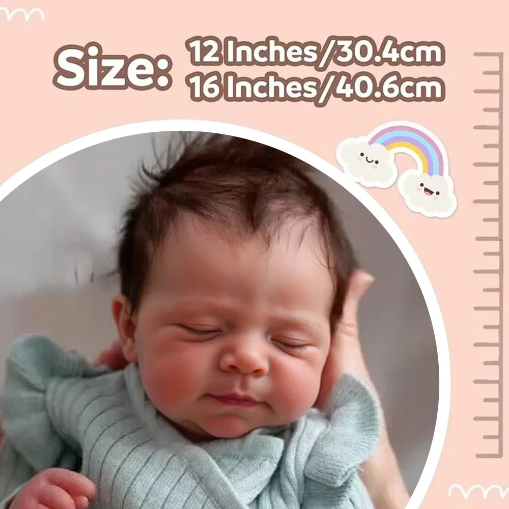 12" & 16" Flexible Full Body Silicone Reborn Newborn Sleeping Baby Doll Boy, photograph 3