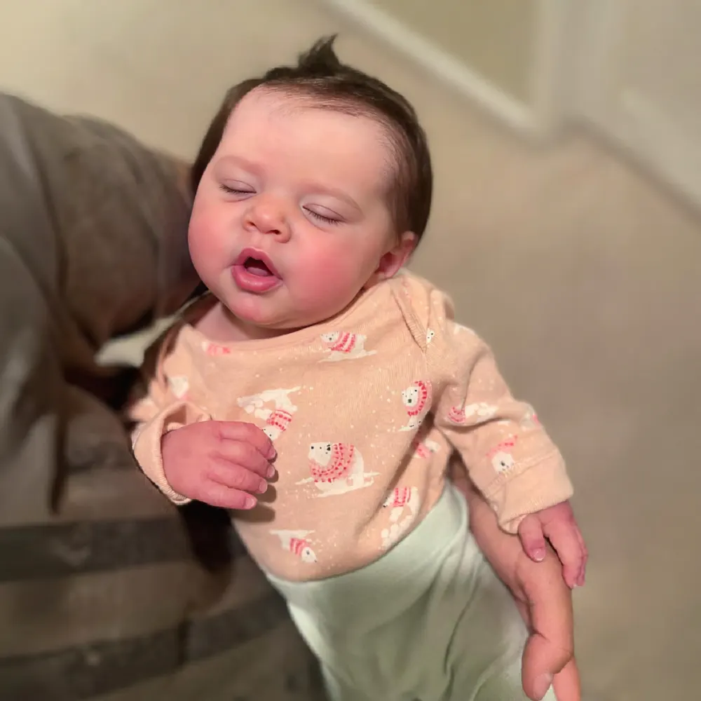 12" & 16" Flexible Silicone Newborn Sleeping Reborn Baby with Brown Hair