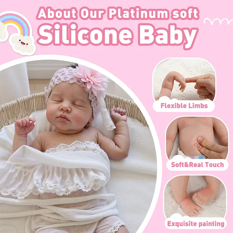 12"&16" Flexible Waterproof Full Solid Silicone Real Baby Feeling Reborn Newborn, photograph 2