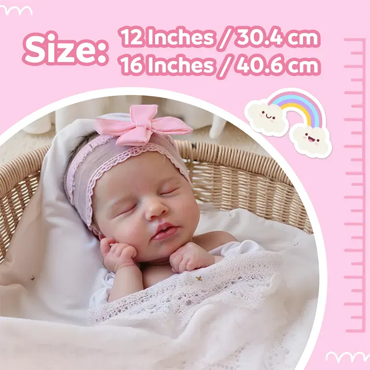 12"&16" Flexible Waterproof Full Solid Silicone Real Baby Feeling Reborn Newborn, photograph 3