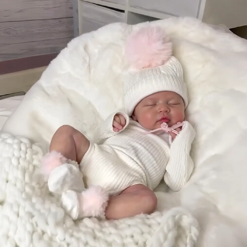 12" & 16" Full Body Silicone Reborn Baby Girl or Boy Doll with Brown Rooted Hair