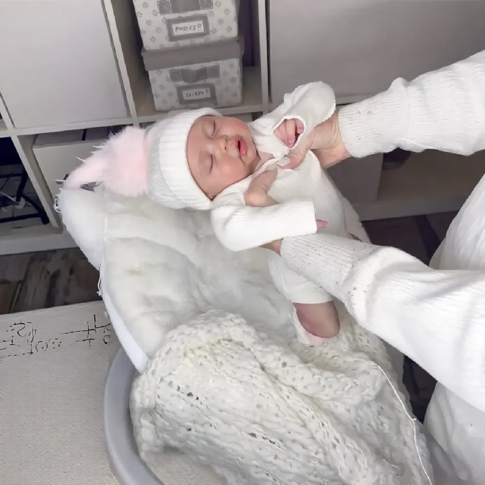 12" & 16" Full Body Silicone Reborn Baby Girl or Boy Doll with Brown Rooted Hair, photograph 6