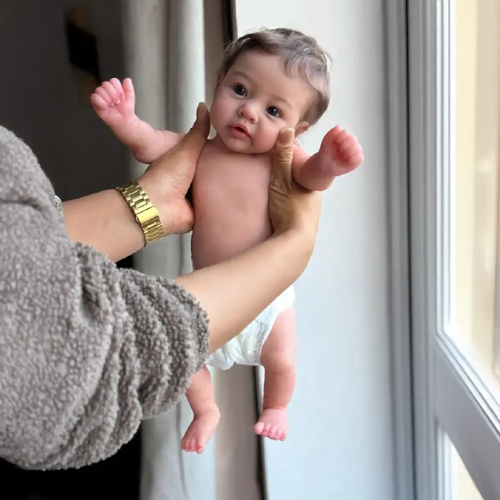 12"/16" Full Body Silicone Reborn Baby Girl with Opened Eyes, photograph 4