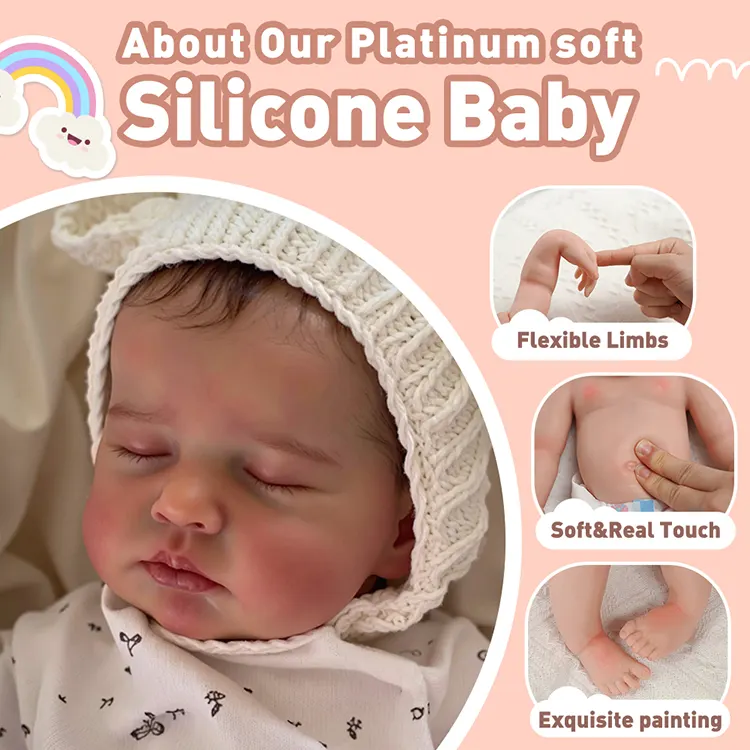 12"&16" Full Liquid Solid Platinum Silicone Baby Doll, photograph 3