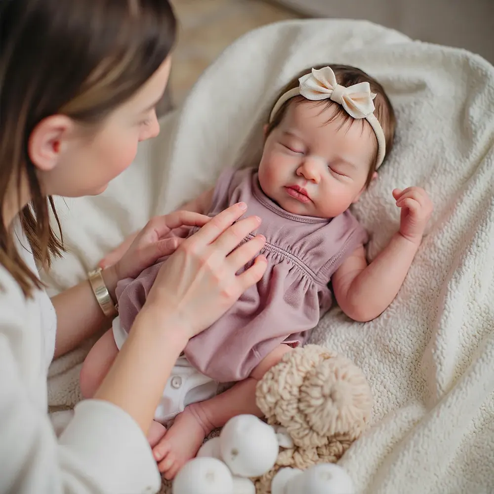 12" & 16" Full Silicone Body Endearing Reborn Baby Doll Girl or Boy with Soft Hair, photograph 5
