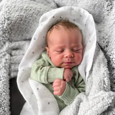 12"&16" Full Silicone Reborn Baby Boy or Girl, Brown Hair, Asleep