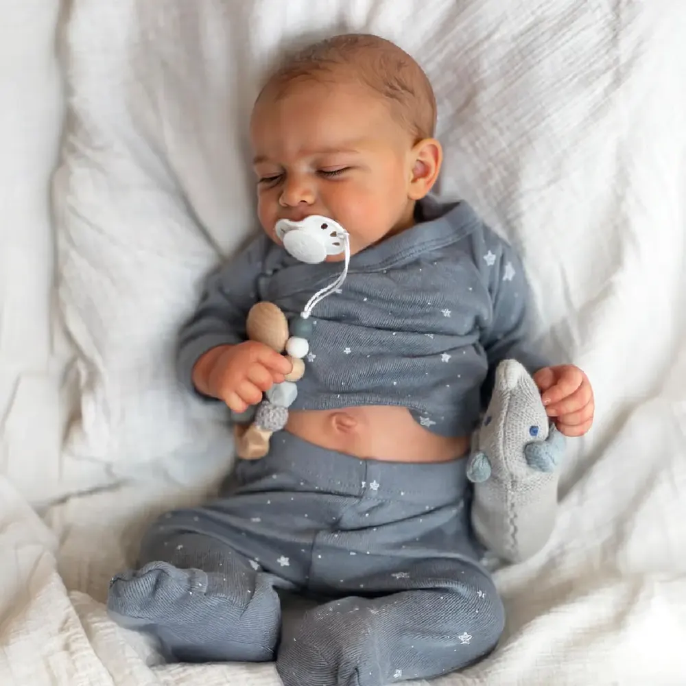 12"&16" Full Silicone Reborn Newborn Baby Girl or Boy, Brown Hair, photograph 5