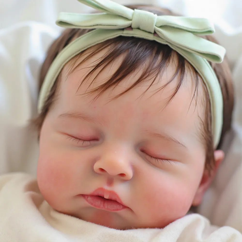 12" & 16" Handmade Reborn Baby Doll Girl or Boy with Hand-Rooted Brown Hair, photograph 3