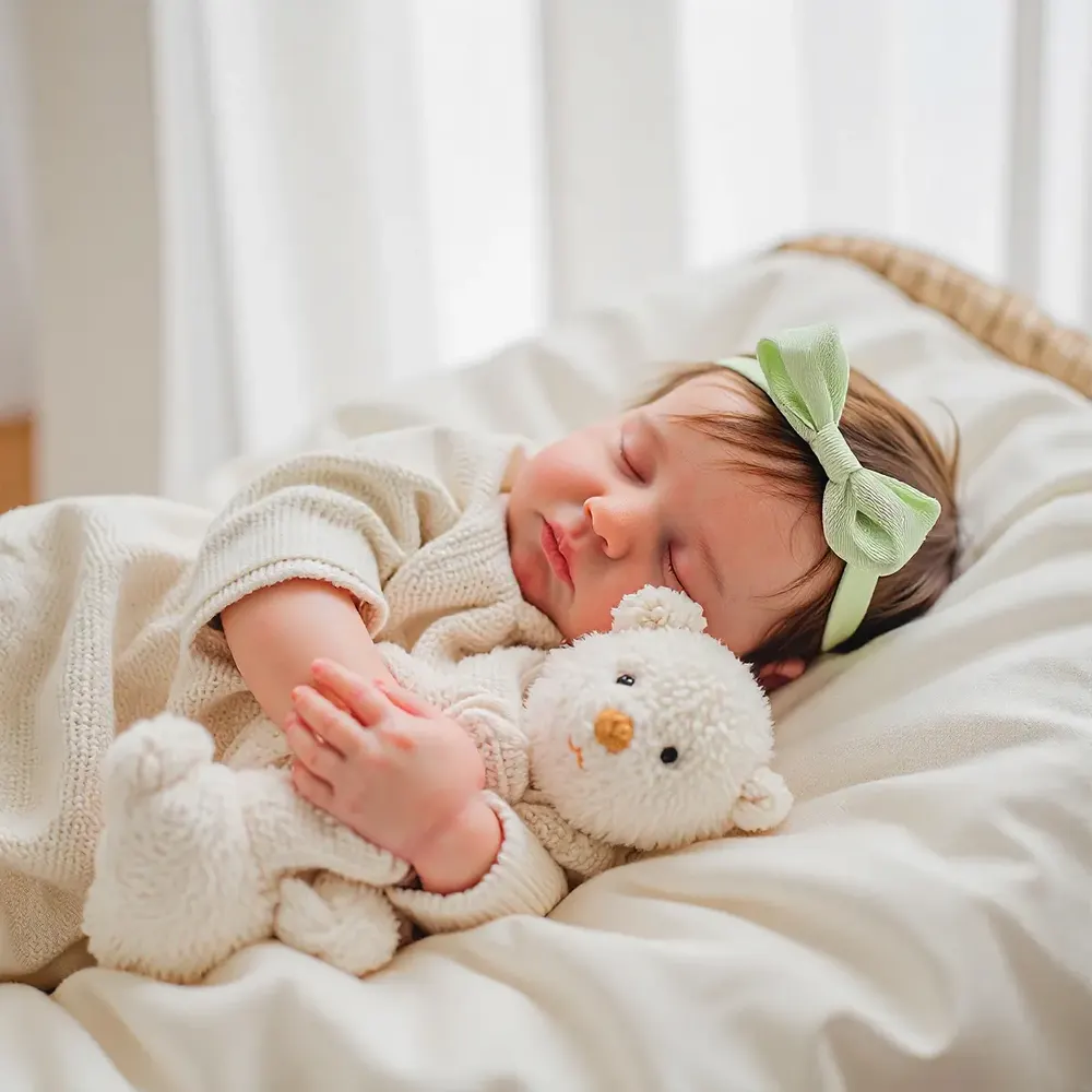12" & 16" Handmade Reborn Baby Doll Girl or Boy with Hand-Rooted Brown Hair, photograph 4