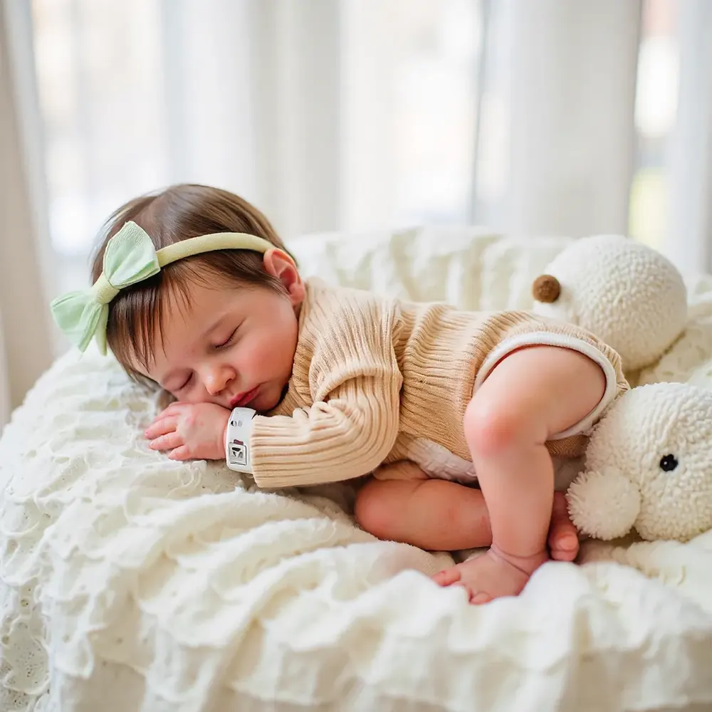 12" & 16" Handmade Reborn Baby Doll Girl or Boy with Hand-Rooted Brown Hair, photograph 5