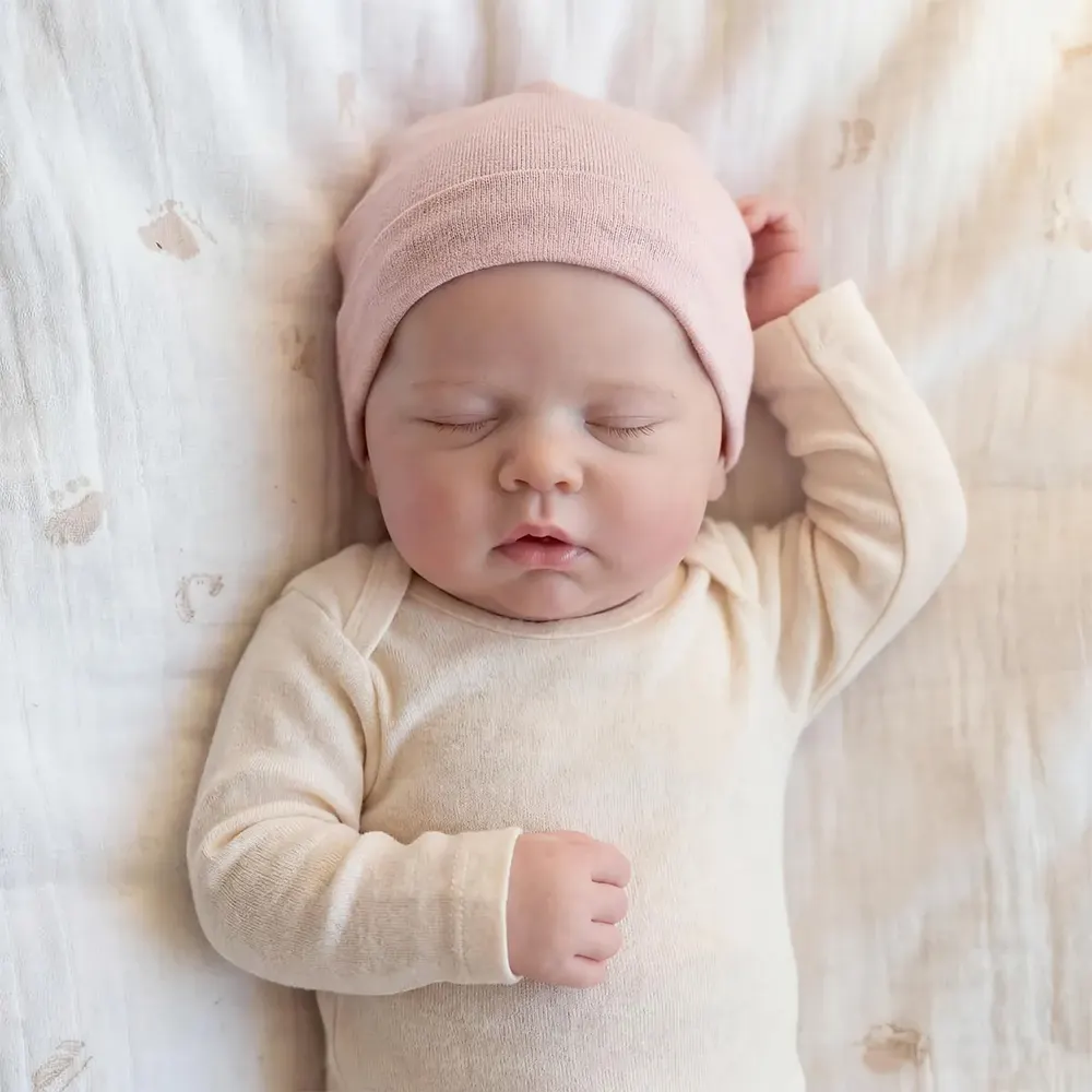12 & 16" Silicone Newborn Doll Closed Eyes with Rooted Hair Option with a Quiet, photograph 4
