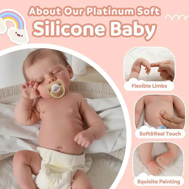 12 & 16" More Flexible Realistic Baby, Reborn Full Liquid Silicone Baby Doll Boy, photograph 2