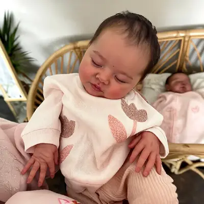 12" & 16" Realistic Full Body Silicone Newborn Girl or Boy with Brown Hair