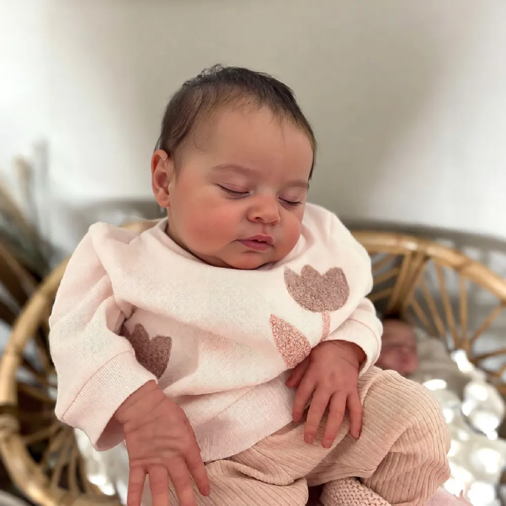 12" & 16" Realistic Full Body Silicone Newborn Girl or Boy with Brown Hair, photograph 2