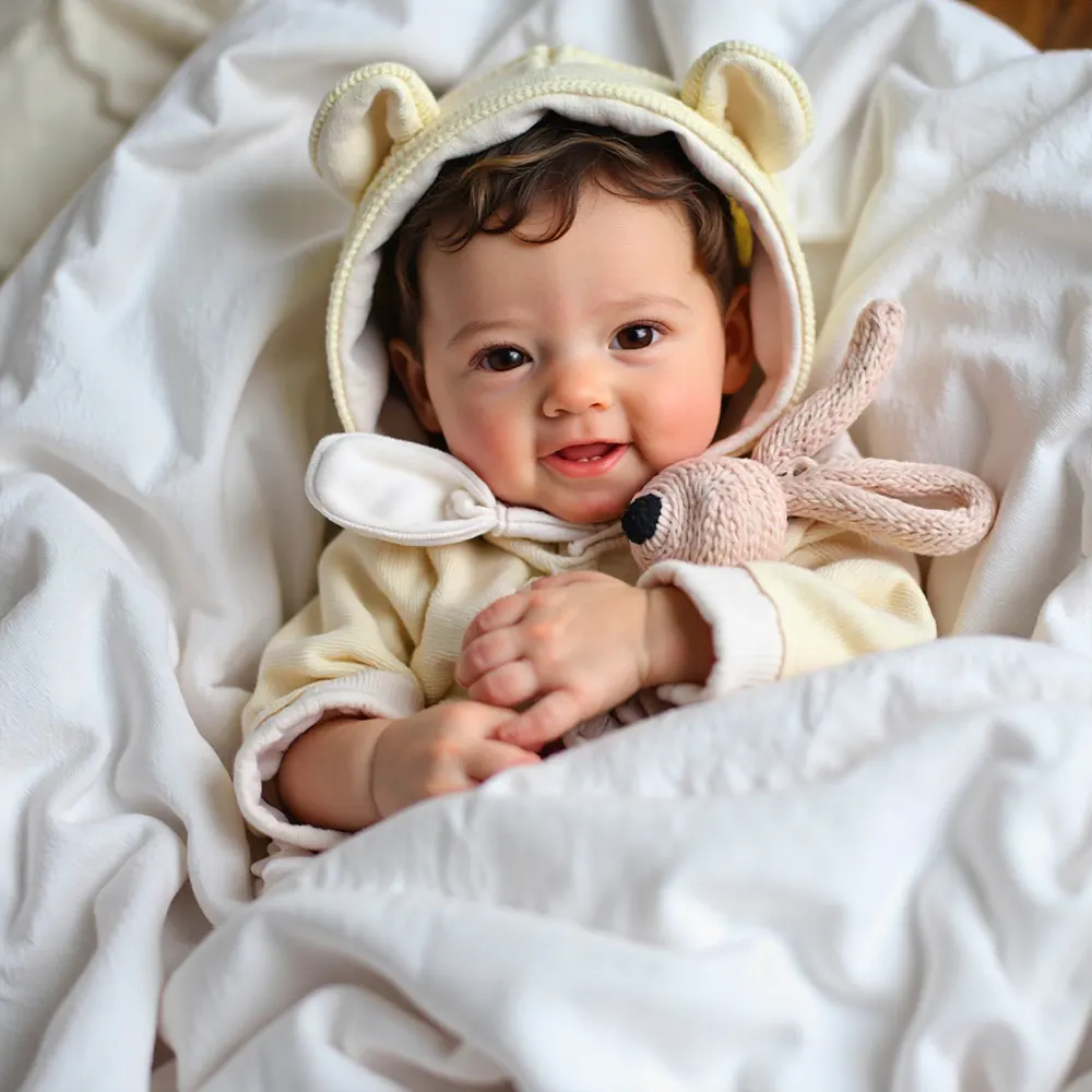 12" & 16" Realistic Newborn Baby Doll Girl Hellen with Clear Brown Eyes, photograph 5
