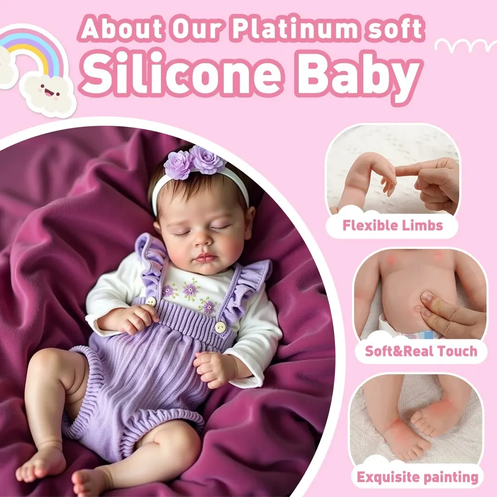 12"/16" Realistic Silicone Sleeping Baby Little Infant Boy or Girl Jucesa, photograph 2