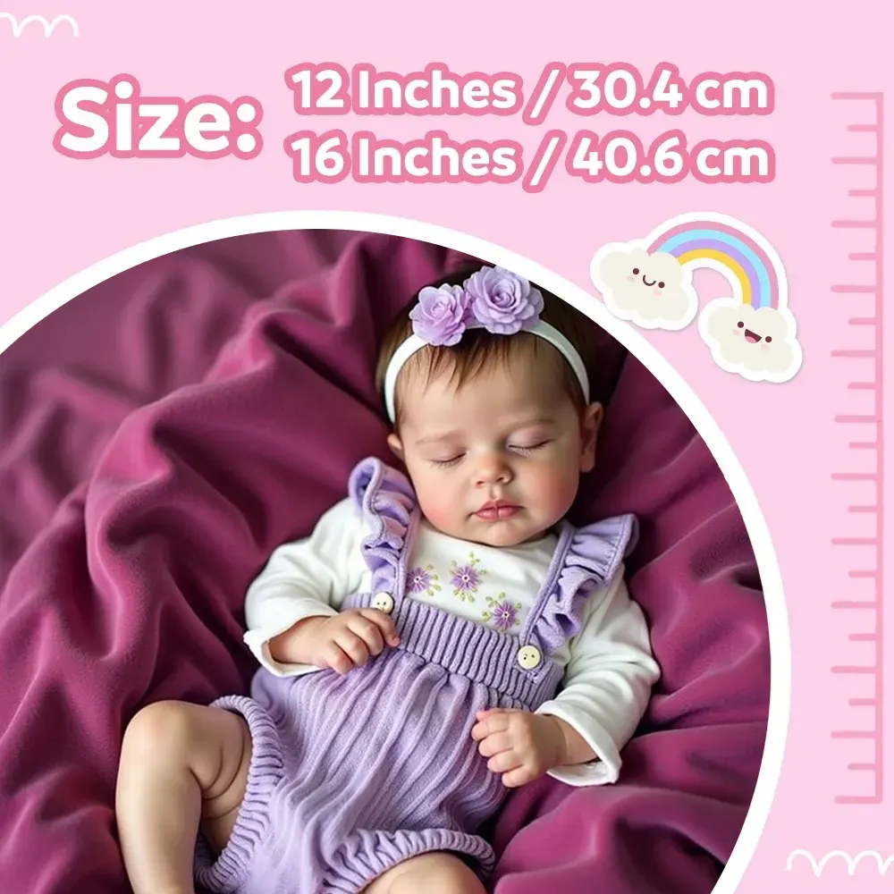 12"/16" Realistic Silicone Sleeping Baby Little Infant Boy or Girl Jucesa, photograph 3