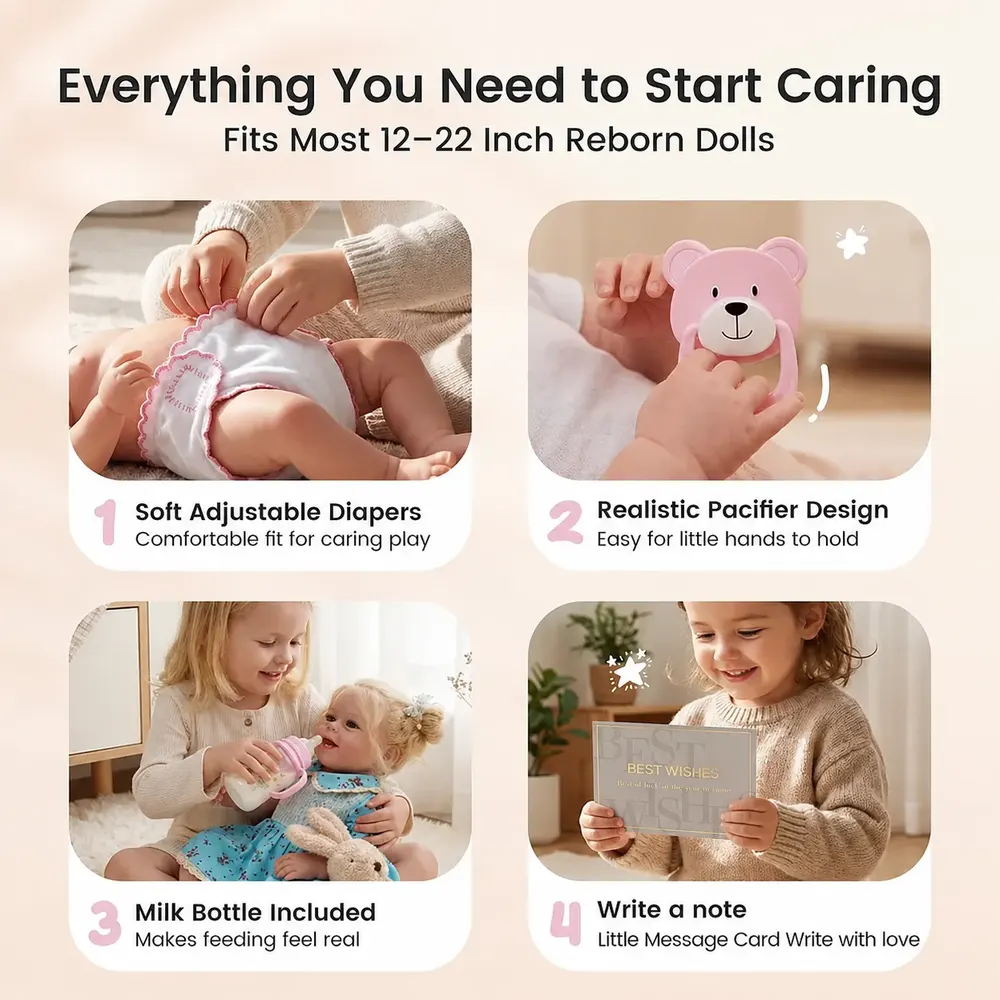 12"-16" Reborn Doll Beginner Starter Set 6Pcs, Feeding & Care Accessories, photograph 6