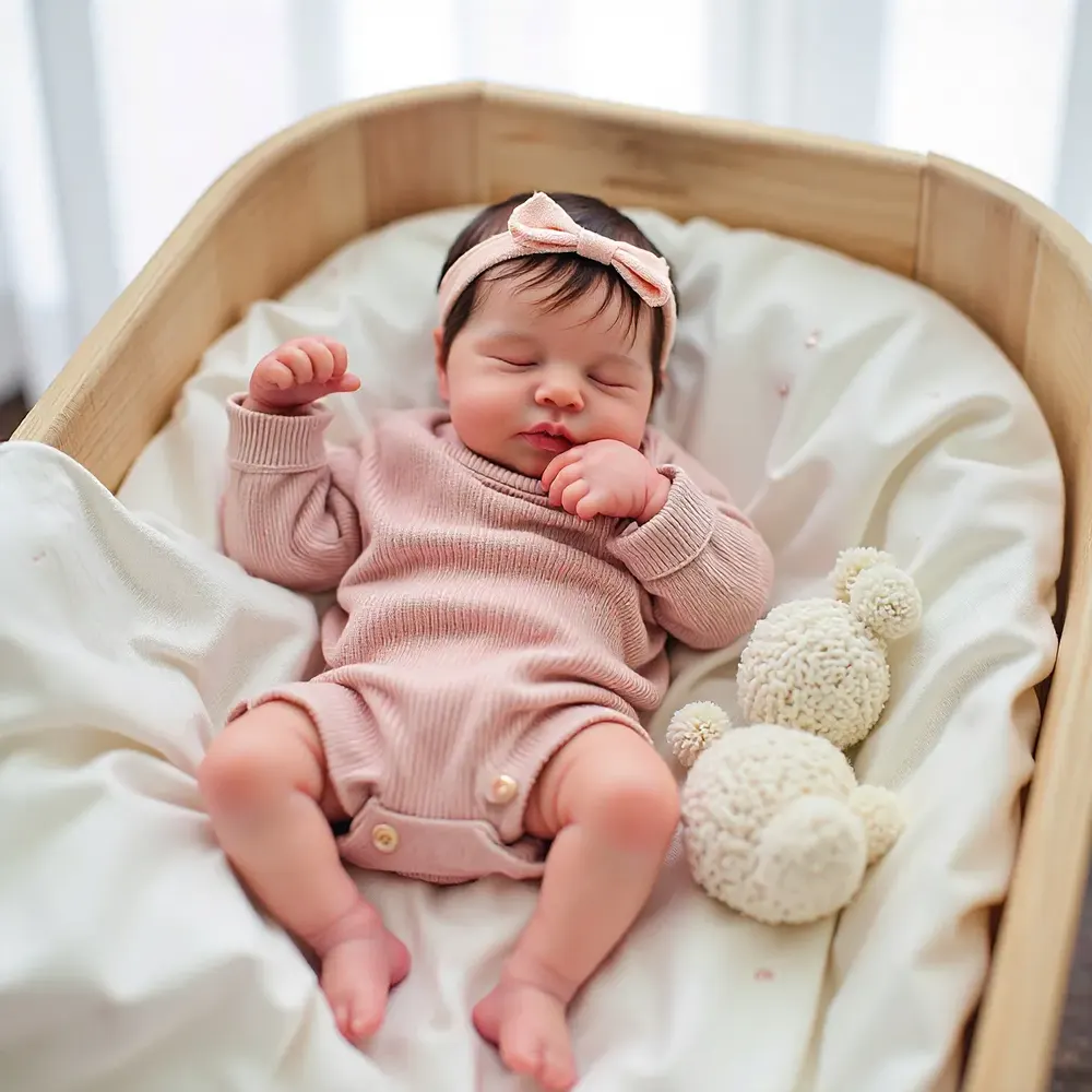 12" & 16" Reborn Full Flexible Body Baby Doll Girl or Boy with Brown Hair, photograph 2