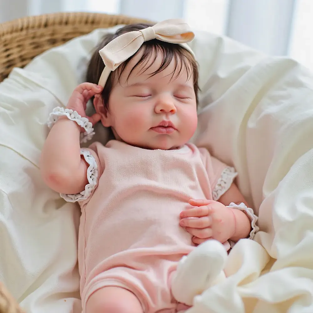 12" & 16" Reborn Full Flexible Body Baby Doll Girl or Boy with Brown Hair, photograph 4