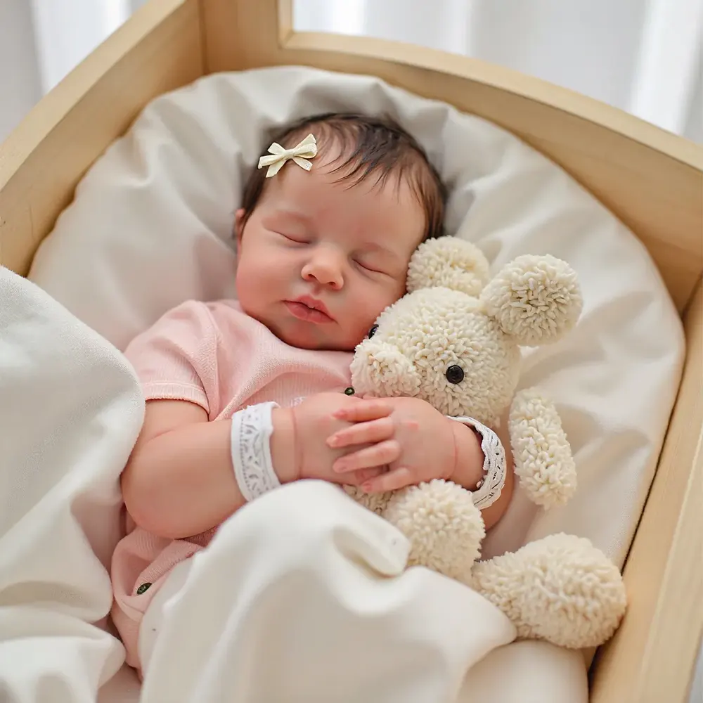 12" & 16" Reborn Full Flexible Body Baby Doll Girl or Boy with Brown Hair, photograph 5