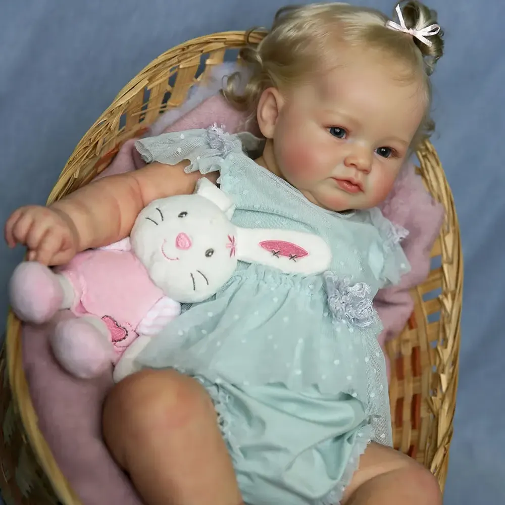 12"&16" Reborn Full Silicone Baby Doll Girl Madeleine with Flexible Cheek, photograph 4