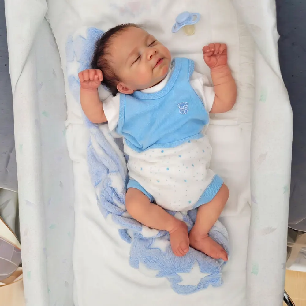 12"&16" Silicone Newborn Baby Boy or Girl Doll with Brown Hair