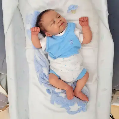 12"&16" Silicone Newborn Baby Boy or Girl Doll with Brown Hair