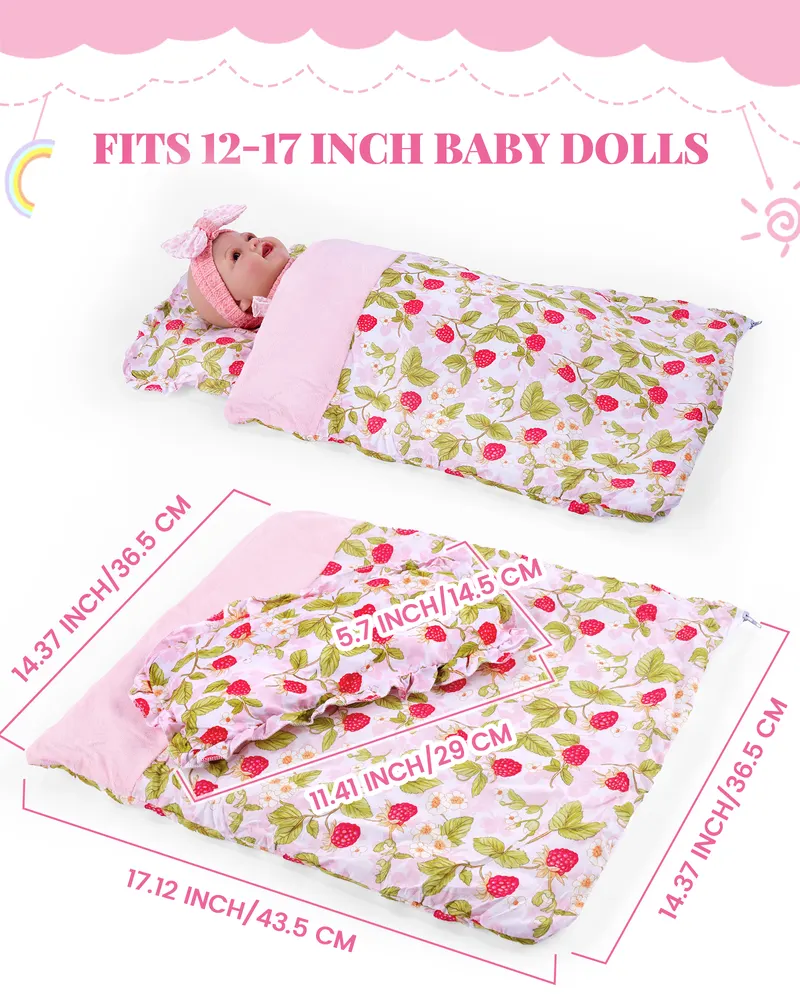 12-17" Reborn Doll Bedding Set 2 PCS Including Duvet and Pillow, photograph 2