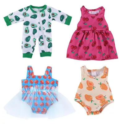 12" Essential Accessories Reborn Baby Girl Sweet Fruit Clothing 4 Pcs Gift Set