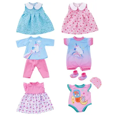 14–16" Colourful Unicorn Floral Outfits 6 Sets for Reborn Baby Dolls
