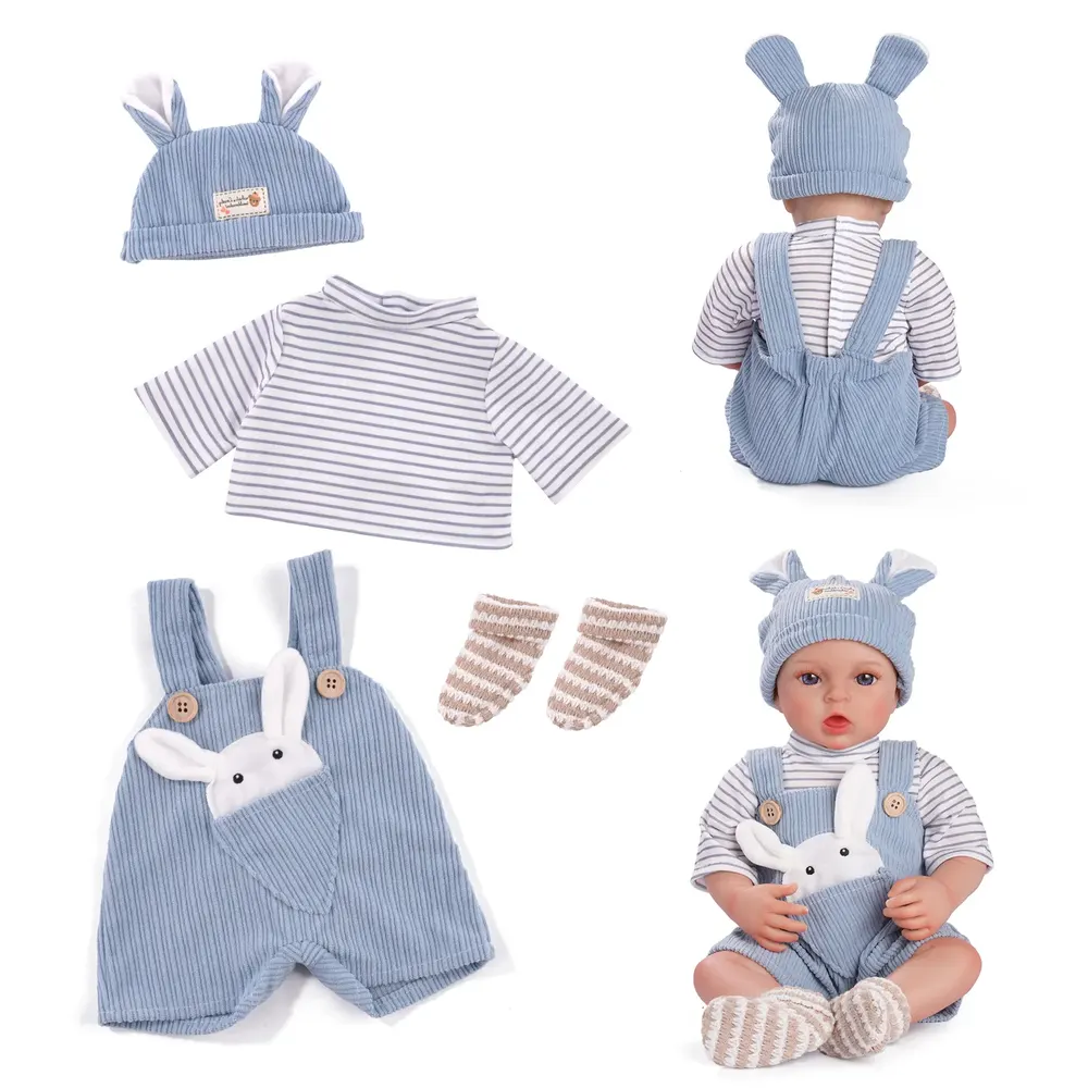 15"-18" Blue Accessories 4 Pcs Set for Reborn Baby Dolls