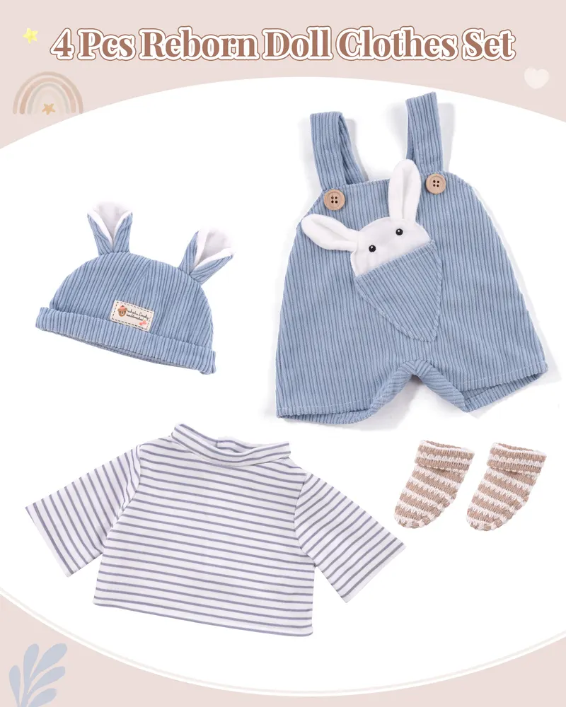 15"-18" Blue Accessories 4 Pcs Set for Reborn Baby Dolls, photograph 4