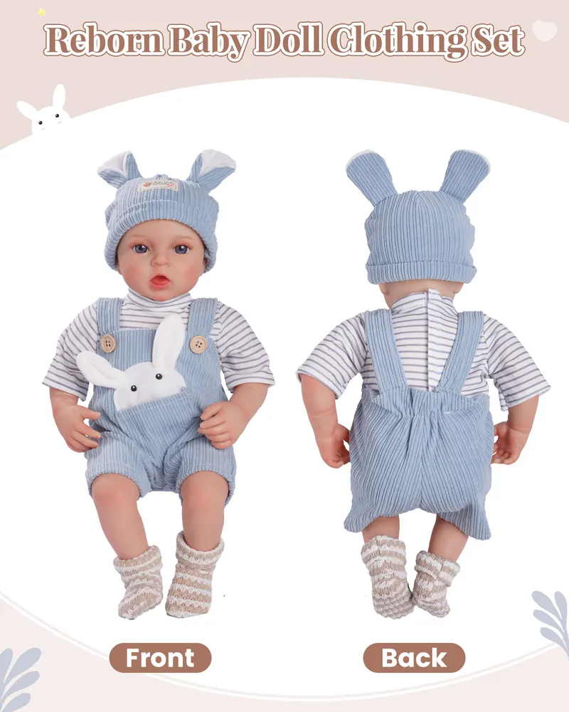 15"-18" Blue Accessories 4 Pcs Set for Reborn Baby Dolls, photograph 6