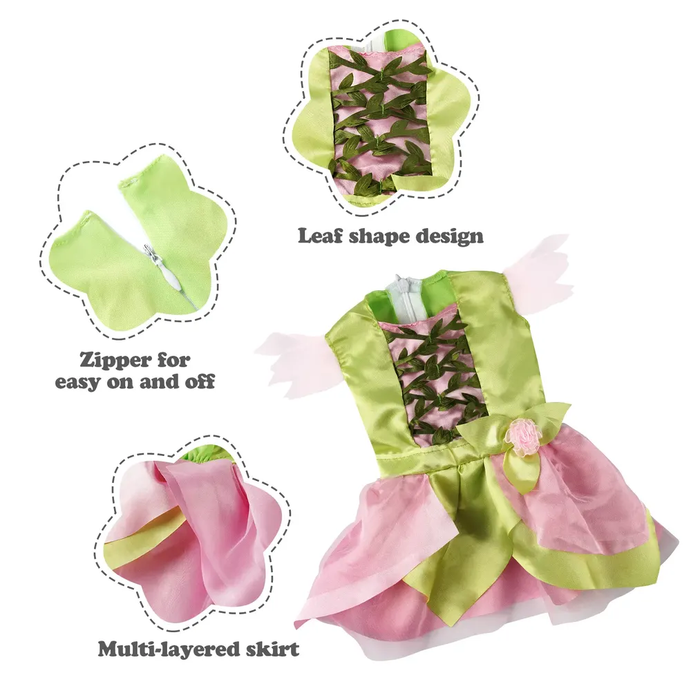 16"-20" Pink Green Fairy Set 4 Pcs Reborn Baby Doll Clothes Accessories Set, photograph 2