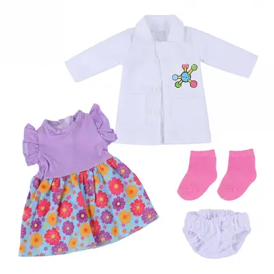 16" Sweetheart Girl Shirt and Dress Four-Piece Set for Reborn Baby