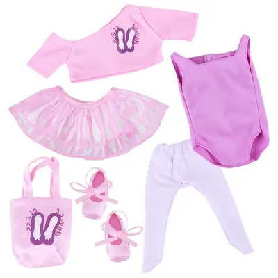 16" Pink Ballet Set 6 Pcs Silicone Reborn Baby Doll Accessory Set