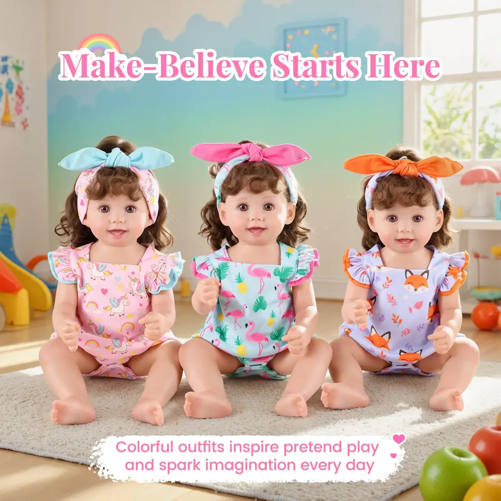 17"-20" 3Pcs Reborn Doll Specials Accessories Multi-style Clothing Set For Girls, photograph 5