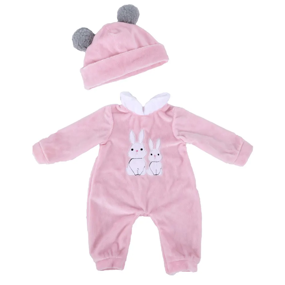 17"-20" Baby Dolls Girls Reborn Baby Dolls Clothes 2pcs Cute Bunny Long Sleeve